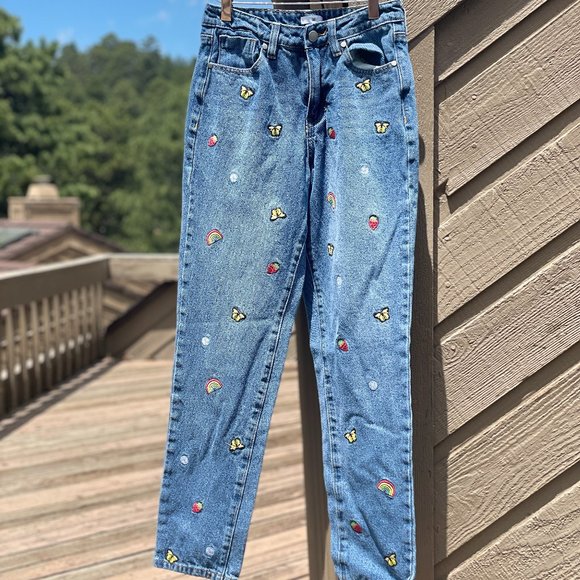 Nordstrom BP Embroidered Straight Leg Mid-Rise Jeans NWOT - Picture 2 of 6